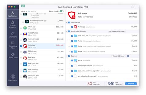 avira uninstaller.